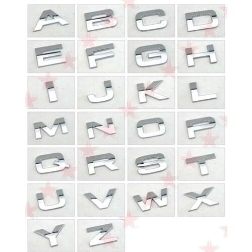 DIY 3D Chrome Captial Alphabet 32mm Number Sticker Car Emblem Letter Badge Decal Auto Front logo and Rear Sign Range Rover Font