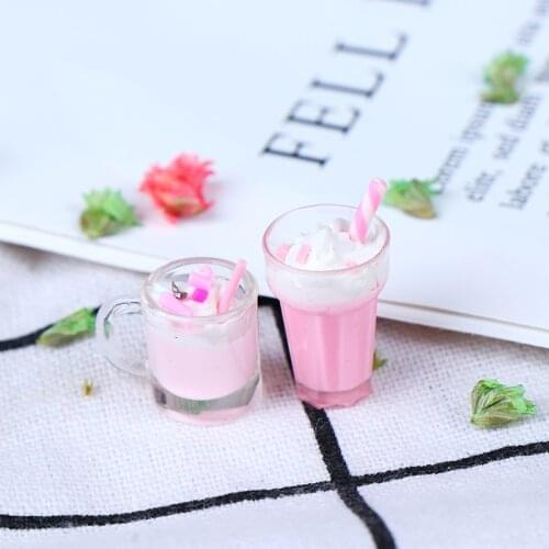 1:12 Dollhouse Miniature Scene Model Drink Pretend Play Simulation Strawberry Milkshake Doll House Accessories Kids Toys