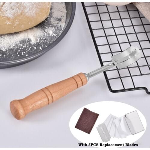 Bread Cutters With 5PCS Replacement Blades Baking Knife Tools For Western Baguette French Toast Cutter Bagel Arc Curved Knife