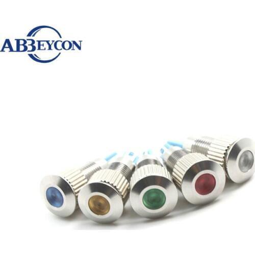 Good quality inclined 8mm Metal waterproof 24 volt indicator led 12V LED Indicator Pilot Custom Dash warning Light Lamp