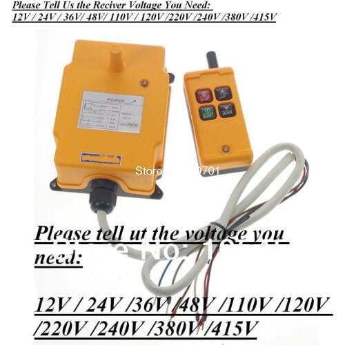 HS-4 4 Channels 1 Speed Control Hoist Crane Radio Remote Control System We stock 12V/24V/36V/48V/110V/120V/220V/240V/380V/415V