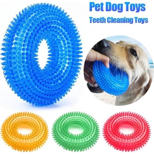 Pet Toys Bite Resistant Sound Toy Ball Chew Teeth Clean Durable Chew Toys Dog with Squeaker for Aggressive NaturalRubber Dog Toy