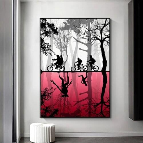 Modern Surrealism Canvas Painting Stranger Things The Upside Down Poster Wall Art TV Show Print for Living Room Home Decoration