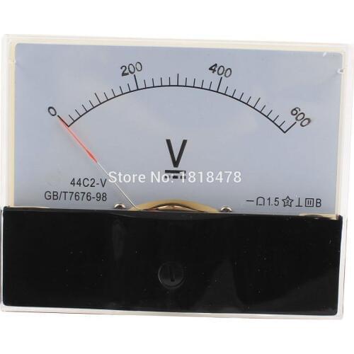 Class 1.5 DC 0-600V Analog Voltage Voltmeter Panel Volt Meter 44C2-V