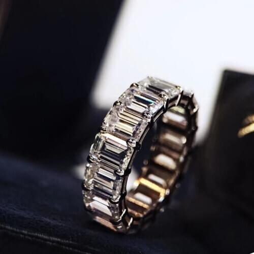 2020 Luxury Brand Jewelry White Color Inlay Cubic Zirconia Unique Shaped Ring for Women Wedding Engagement Size