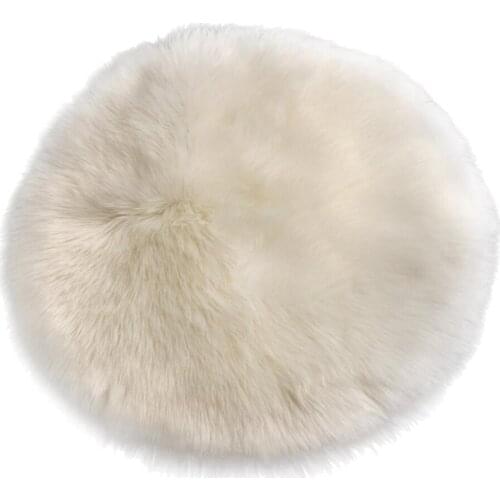 Round Mat Rugs Kids Soft Girls Boys Faux Fur Bedroom Rug Play Mats 30x30x6cm