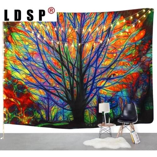 LDSP Tapestry Psychedelic Fantasy Tree Hanging Covering Rugs Background Cloth Beach Mat Blanket Art Bedroom Living Home Decor
