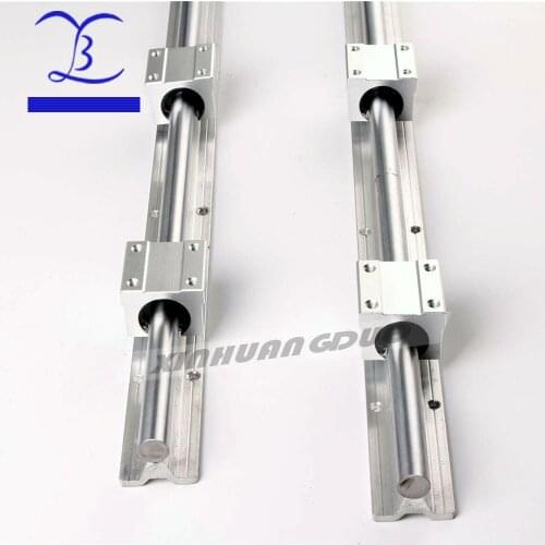 2pcs SBR16 16mm linear rail any length support round guide rail + 4pcs SBR16UU slide block for cnc