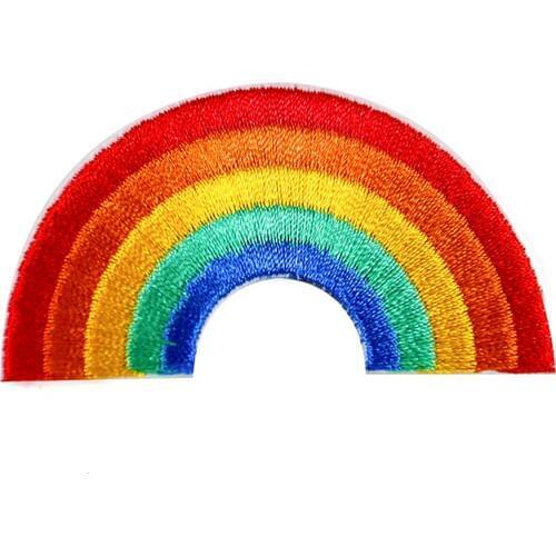 Fashion Cartoon Rainbow Patches for Clothes Iron On Embroidery Hat shoes Clothing Coat Accessories 3D Diy Hat Decor