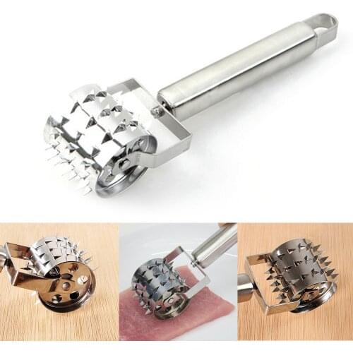 Meat Hammer Kitchen Tool Gadget Stainless Steel Rolling Tender Meat Hammer Baking Puncture Wheel Rolling Needle Puncture Knife