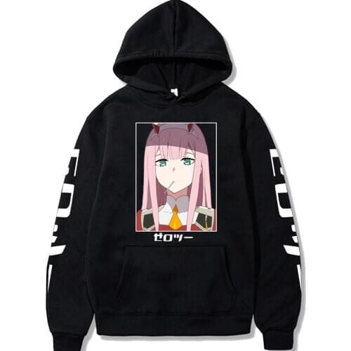 Darling In The Franxx Anime 2 Harajuku Printed Men women Hoodie Oversized gothic Long Sleeve Sweatshirt SUNOWE
