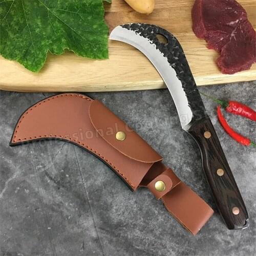 Hand-forged sickle Stainless steel butcher knife Outdoor camping knife Chopping fruit knife Meat cleaver