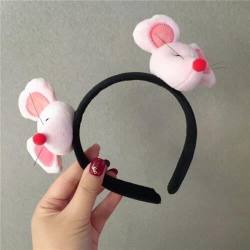 Cartoon Mouse Headband Hairband Cute Funny Pink Animals Hair Accessories For Girls Cosplay Mouse Headband Head Wrap Wholesale
