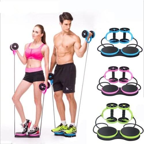 Wheel Roller Stretching Elastic Abdominal Muscle Resistance Pull Rope Trainer Exercise Tool Portable Indoor Fitness Accessories