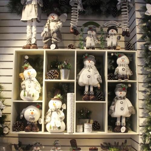 Snowman Christmas Hotel Mall Counter Dress Up Old Man Figurine Swing Snowman
