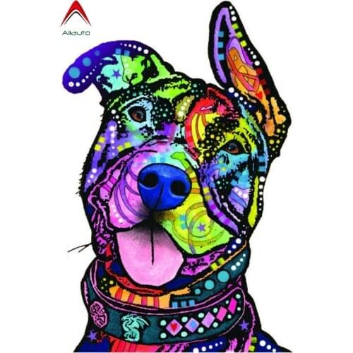 Aliauto Fashion Art Car Sticker Cute Pit Bull PVC Decal for Automobiles Motorcycles Laptop Fridge Cover Scratches,16cm*11cm