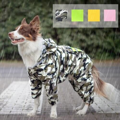 Pet Dog Reflective Raincoat Sunscreen Jumpsuit Rain Coat for Dogs Pet Cloak Labrador Waterproof Golden Retriever Jacket