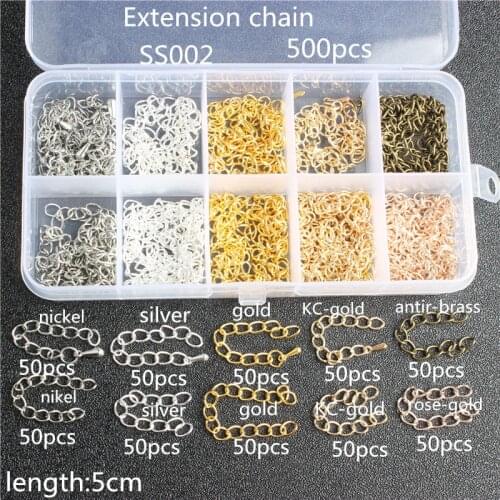 100/200/300/400/500pcs Jjewelry accessories bracelet necklace end long chain extension chain small water drop hanging beads