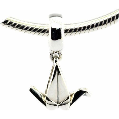 Vintage Origami Crane Silver Charms for Women Bracelets Silver 925 Original Charms for Jewelry Making Girls DIY Lucky Wish Sign