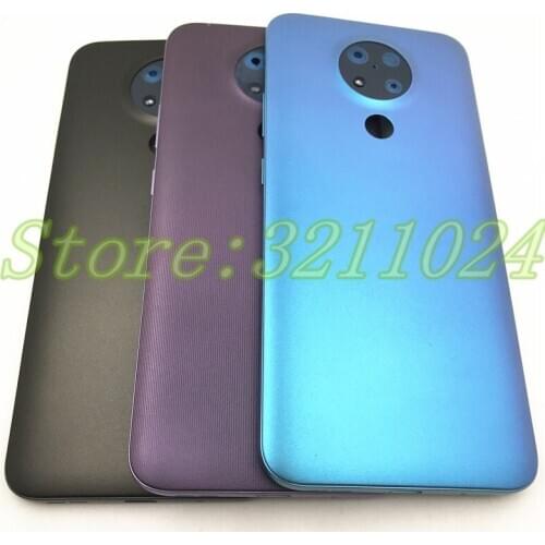 Battery Back Cover 6.39" For Nokia 3.4 Battery Cover Case Back Housing Repair parts With side key +Logo