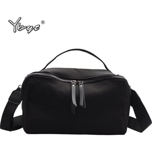YBYT fashion womens bag 2020 large capacity nylon handbag boston tote bag solid color casual ladies shoulder crossbody bag