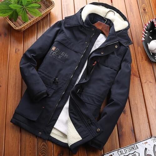 Winter Fashion Men Outdoor Warm Coats Windbreaker Jacket 2020 Mens Hooded Fleece Soft Parkas High Quality Casual Cotton Padded