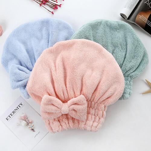 1Pc Coral Velvet Hair Dry Quick Drying Lady Bath towel soft shower cap hat Super Absorbent Shower Head Towel Bath Cap