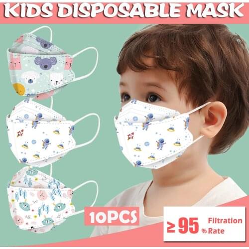 10pc Children 3d Mouth Masks Protection Anti-dust Pm2.5 Fabric Filter Masks For Kids Child Breathable Facemask Party Decoration