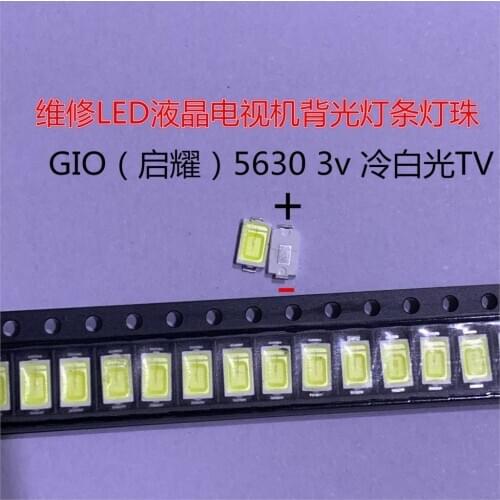 200PCS FOR (GIO) High Power 5630 LED PLCC-3 Television Backlit Super Bright Diode SMD 5630 LCD 0.5W 3V Cool White TV Backlight