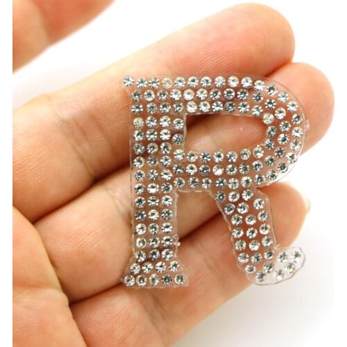 26A-Z English Alphabet Hot fix Rhinestone Iron on Crystal Patch Badage Women Clothes Bride Wedding Dress Accessories