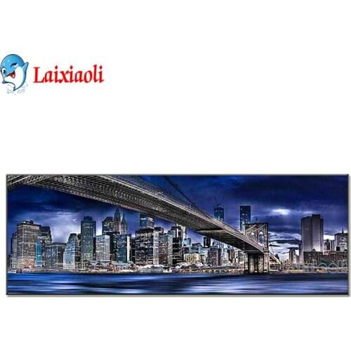 5D NEW YORK DARK NIGHT Diamond Embroidery Cross Stitch Full Square Round Diamond Painting Bridge Home Decoration Diamond Art