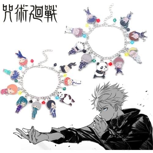 Anime Jujutsu Kaisen Charms Bracelet Gojo Satoru Yuji Itadori Fushiguro Megumi Kugisaki Nobara Toge Inumaki Figure Bangle Gift