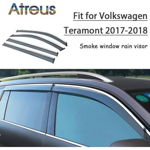 Atreus 1set ABS For VW Volkswagen Teramont 2018 2017 Accessories Car Vent Sun Deflectors Guard Smoke Window Rain Visor