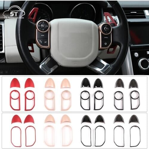 Car Interior Steering Wheel Button Decoration Frame ABS For Land Rover Range Rover Sport Vogue Discovery 5 VELAR Evoque 2013-20