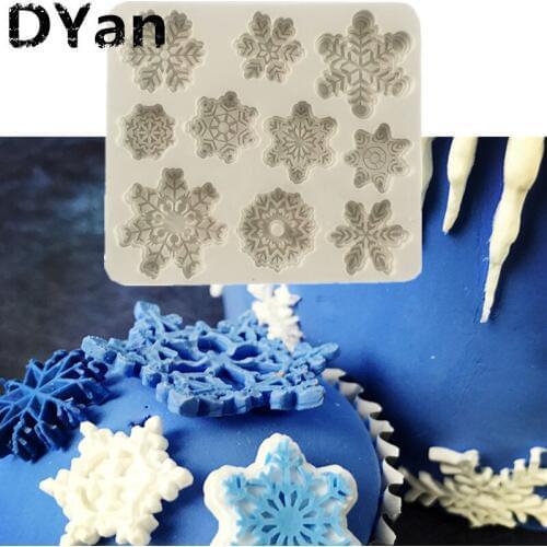 Free Shipping Christmas Size Snowflake Silicone Cake Mold DIY Chocolate Liquid Sugar Silicone Mold A1373