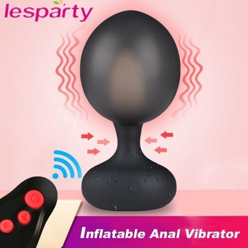 Wireless Remote Control Inflatable Anal Vibrator Expansion Vibrating Butt Plug Prostate Massager Anal Sex Toys For Men Woman Gay