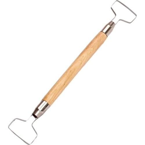 Log Color Square Art Cutter Pottery Clay Flat Wire Cutter Carving Tool Wooden Diy Carver Square Trimming Craft Tool