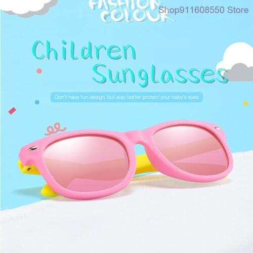 GOZLUGU UV400 Kids Sunglasses Childrens Polarized Lens Glasses Girls Boys Silicone Childrens Baby Gift Safety Glasses Mirror