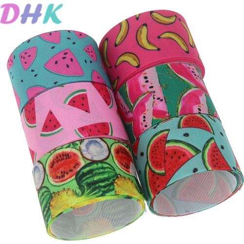 DHK 1.5'' 5yards watermelon fruit Printed Grosgrain Ribbon Accessory Hairbow Headwear Decoration DIY Wholesale 38mm C1705