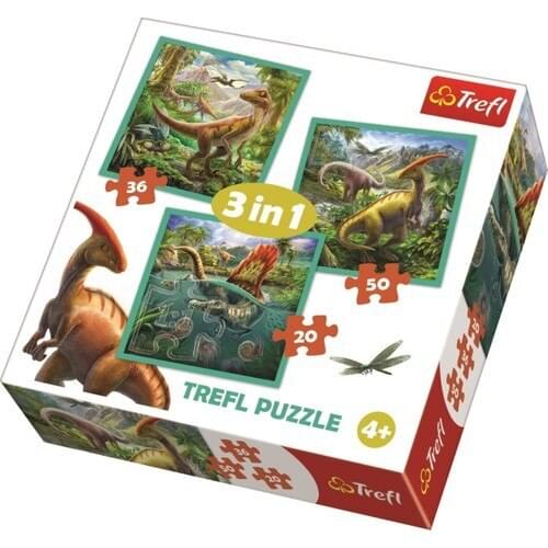 Trefl Puzzle Dinosaur World Of 20 + 36 + 50 Piece 3 In 1 Puzzle
