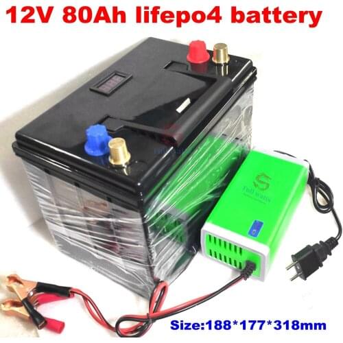12V 80AH LiFePo4 LFP Lithium Iron Phosphate Battery with BMS Deep Cycles Long Life for Vehicle Auto Power Energy Starter