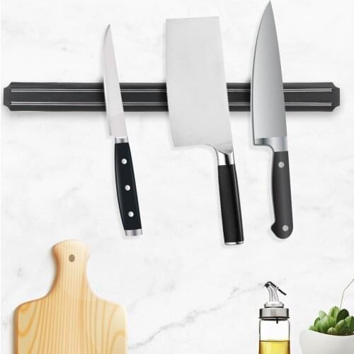 For Metal Knife Black Wall Mount Magnetic Strip Knife Holder 33-55CM Magnetic Knife Holder Kitchen Bar Knife Storage Block