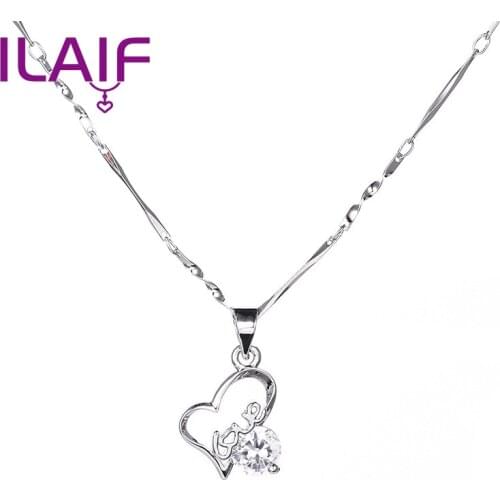 Fashion Insert Zircon Geometric Prevent Allergy Women Necklace Chain Simple Girls Necklaces for Women Colar Feminino