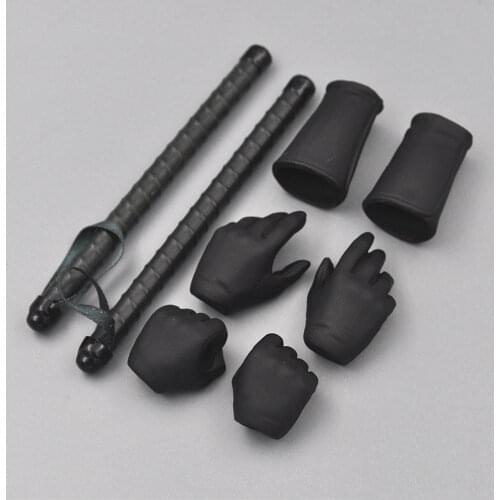 In Stock Medicom RAH 1/6th Soldier Trend Super Kill Haibian King Black Wristband Sword Glove Hand Model 8PCS/SET For Doll Figure