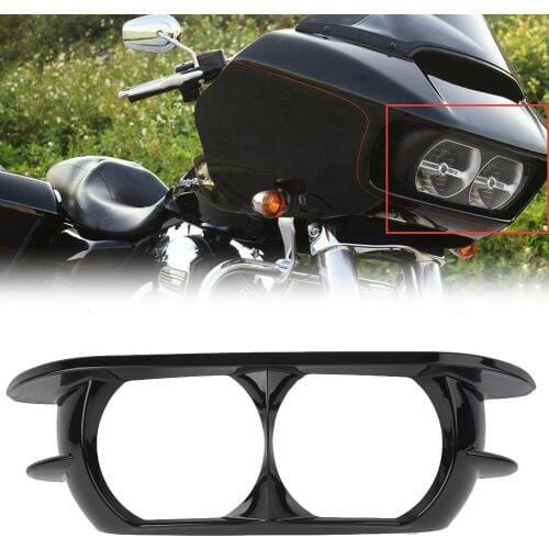 Motorcycle Dual Headlamp Headlight Trim Cover Bezel Fairing For Harley Road Glide with factory fairing 2015 2016 2017 2018 2019