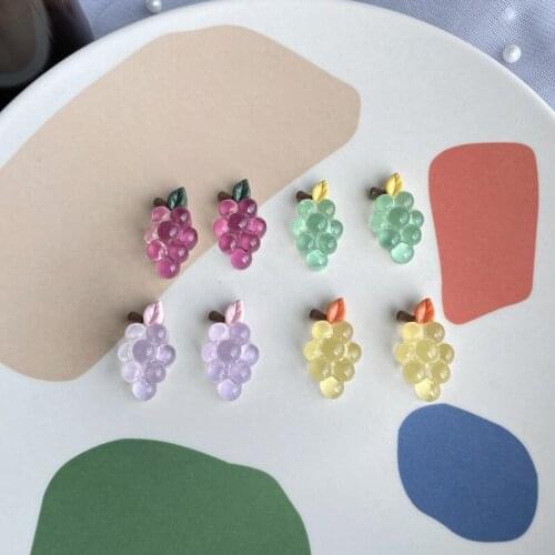 Origin Summer Korean Fashion Purple Grapes Dangle Earring for Women Multi Designs Cute Fruit Resin Earring Jewelry Pendientes