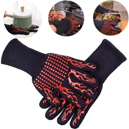 Oven Mitt Baking Glove Extreme Heat Resistant Multi-Purpose BBQ Cook Gloves Barbecue Gloves Kitchen Glove Grilling E2S6