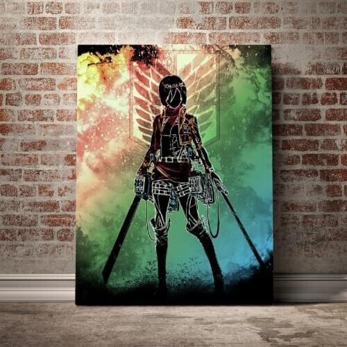Attack on Titan Mikasa Poster Canvas Wall Art Decoration prints for living Kid Children room Home bedroom decor Painting Picture