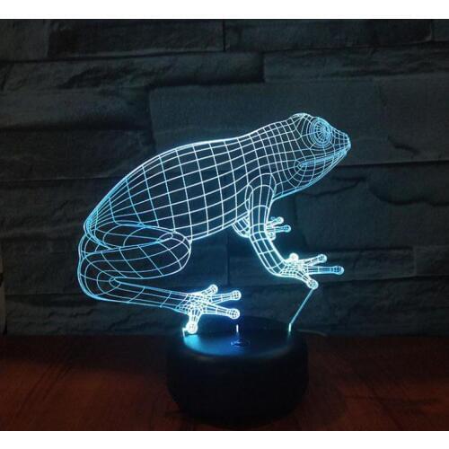 Frog Led 3d Colorful Nightlight Creative Visual Touch Charging Stereo Atmosphere Gift Lamp Touch switch Factory wholesale