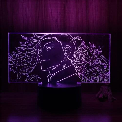 Jujutsu Kaisen Geto Suguru LED NightLight 7 Colors Touch Table Decor Night Light Gift Model 3D Lamp Action Figure